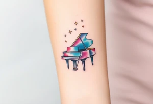 grand piano under stars tattoo idea