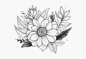 ursa major flowers leaves tattoo idea