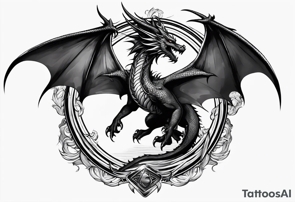 dragon flying tattoo idea
