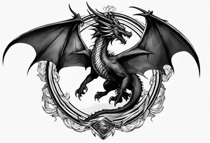 dragon flying tattoo idea