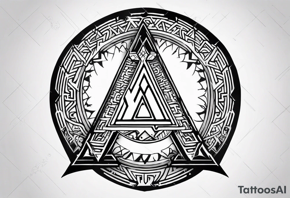 Valhalla  round shield axe
Valknut sword tattoo idea