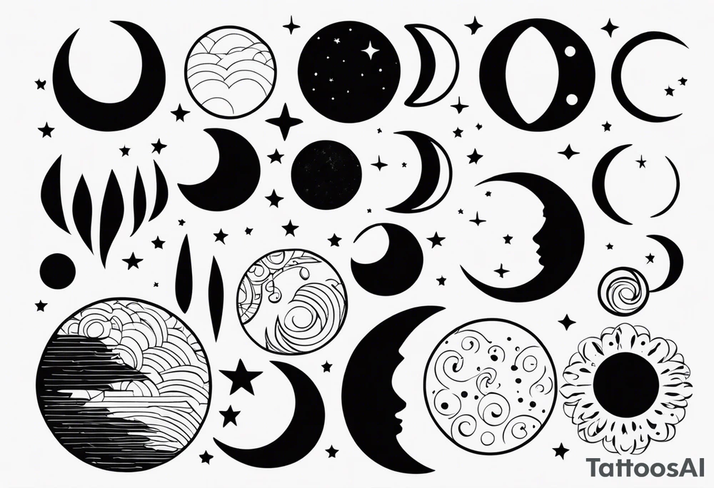 Lunar phases tattoo idea