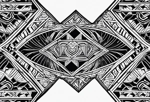 Geometric arm sleeve polynesian tattoo idea