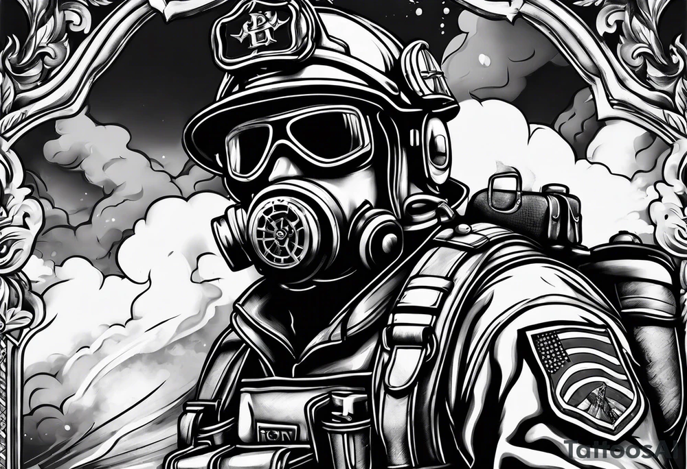 diving firefighter tattoo idea