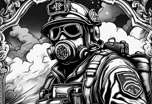 diving firefighter tattoo idea