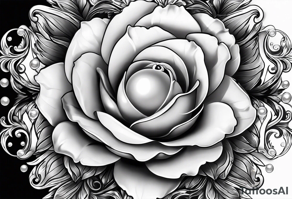 Pearl tattoo that has realistic features no people tattoo idea