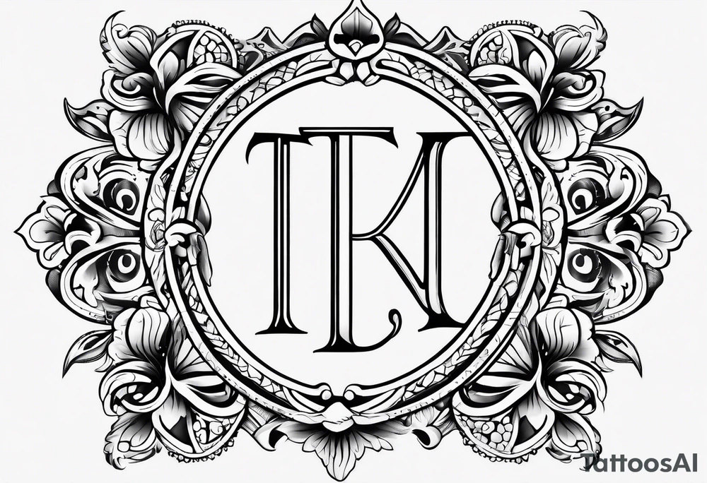 Monogrammed initials TJB tattoo idea