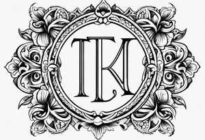 Monogrammed initials TJB tattoo idea