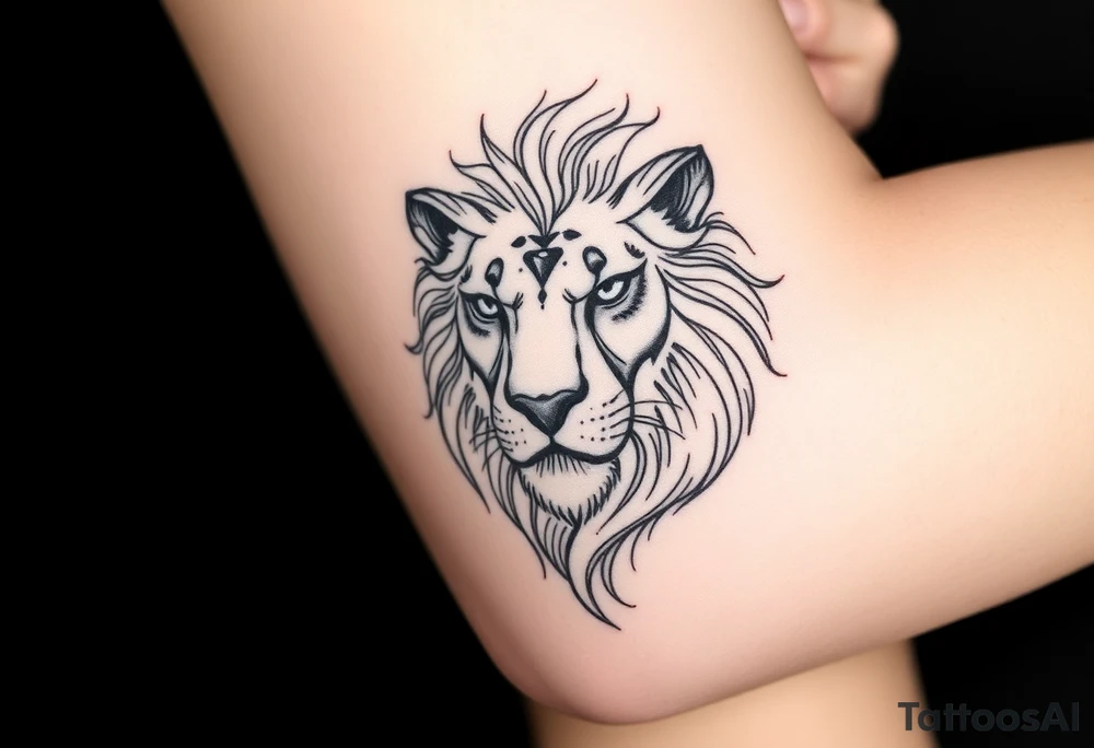 Lion face tattoo idea