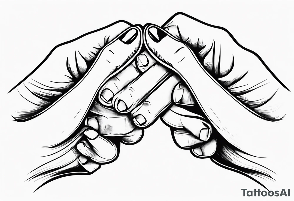 Mom dad family hold hand tattoo idea