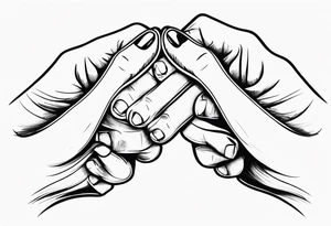 Mom dad family hold hand tattoo idea