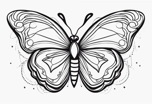 Borboleta coração com chama tattoo idea