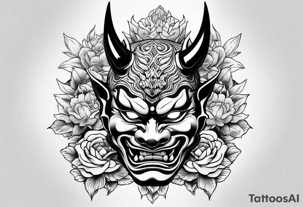 hannya mask realism tattoo idea