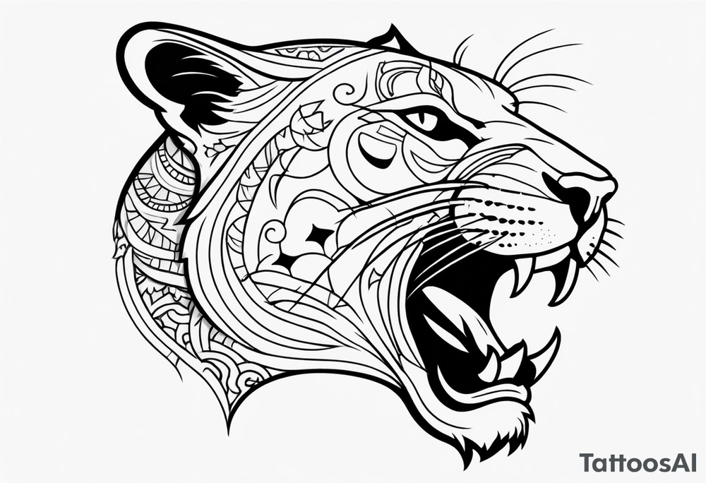 Panther with traditional tattoos tattoo idea