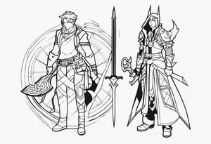 The arcane lega of legends on the left is Vi, on the right is Jinx tattoo idea