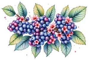 American traditional style Blackberry branch tattoo idea