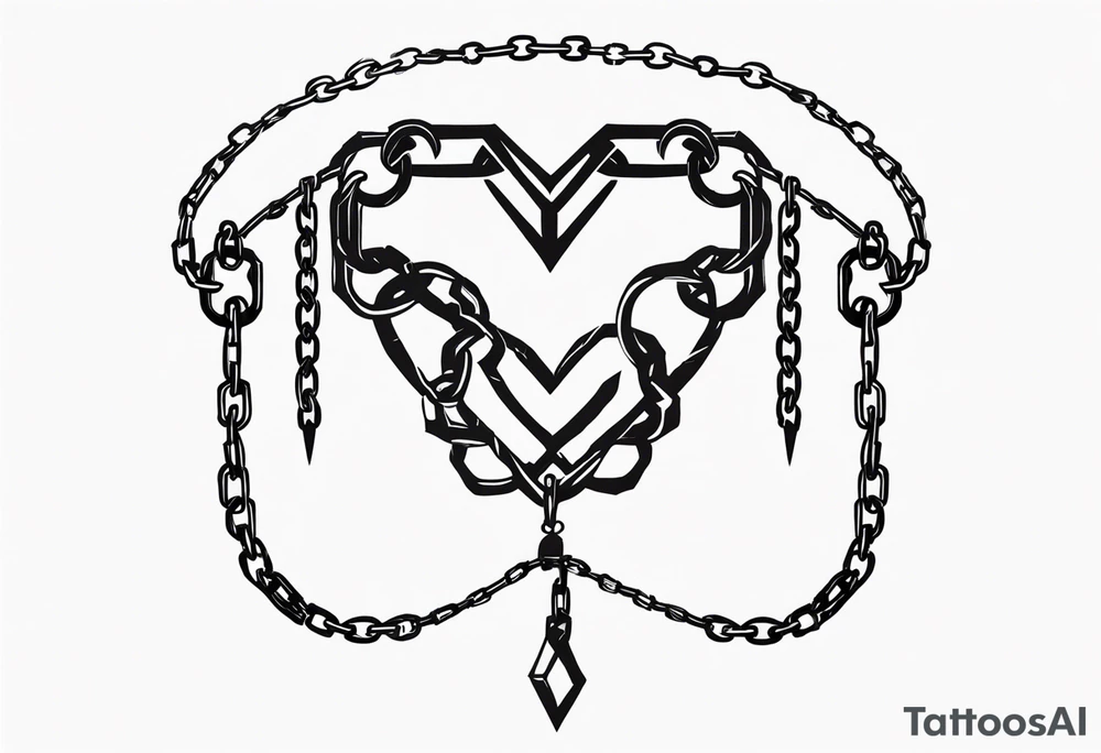 Broken chains tattoo idea