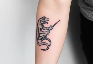 Imaginez le Colisé  de rome une salamandre et un guerrier tattoo idea