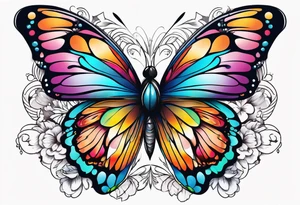 Beautiful butterfly. Flying.  very colorful and delicate tattoo idea