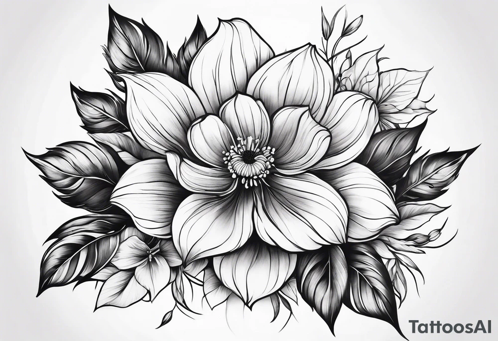 Delicate flower tattoo idea