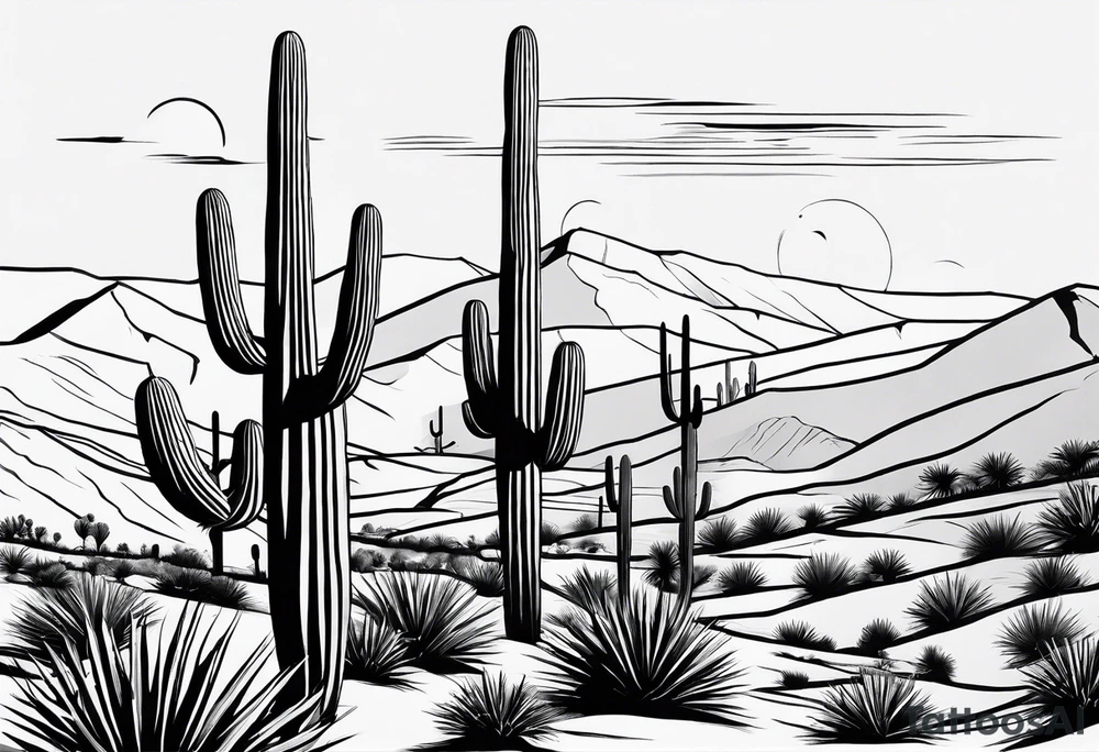 Running through desert with cacti with 13.1 in it tattoo idea