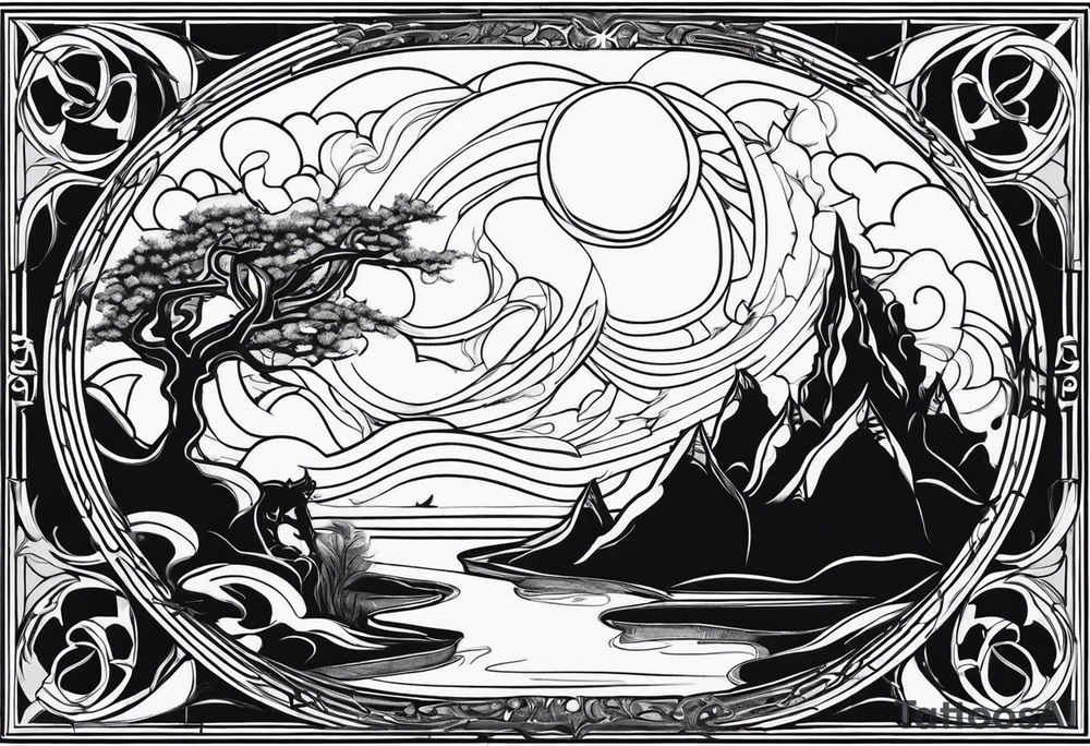 Constantine, angels, demons, landscape tattoo idea