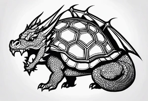dragon with turtle shell tattoo idea