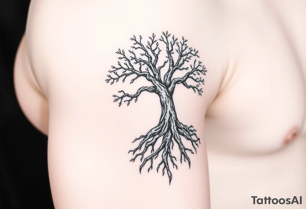 tree of life with roots tattoo idea