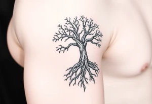 tree of life with roots tattoo idea