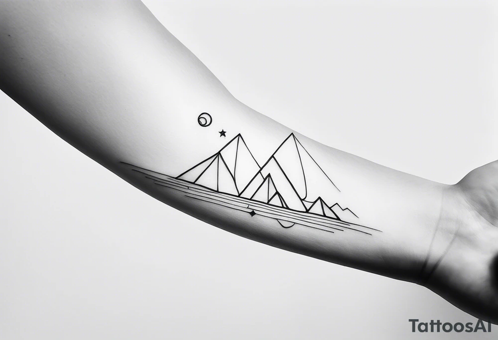 linear tattoo that would run the length of my arm at the top planet representation tattoo idea