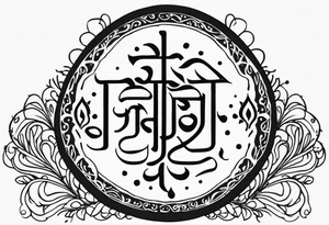 Tattoo ਨਿਰਭਉ ਨਿਰਵੈਰ written in Gurmukhi written text. Add fire and heart to symbolize strength and love tattoo idea