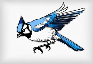 Majestic bluejay tattoo idea