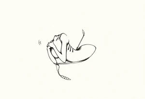 Naked woman in hog tie, looking scared tattoo idea
