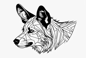 African wild dog face tattoo idea
