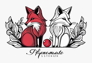 strength, small, nuanced, pomegranate, elegant, armenian, fox tails tattoo idea