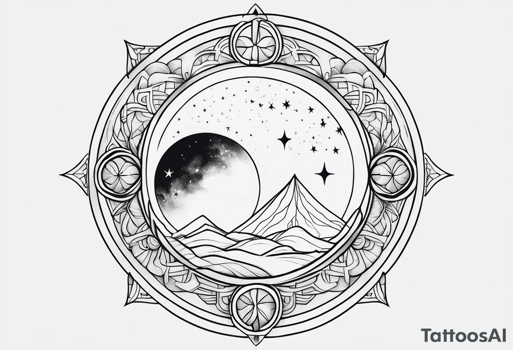 Cancer zodiac moon tattoo idea