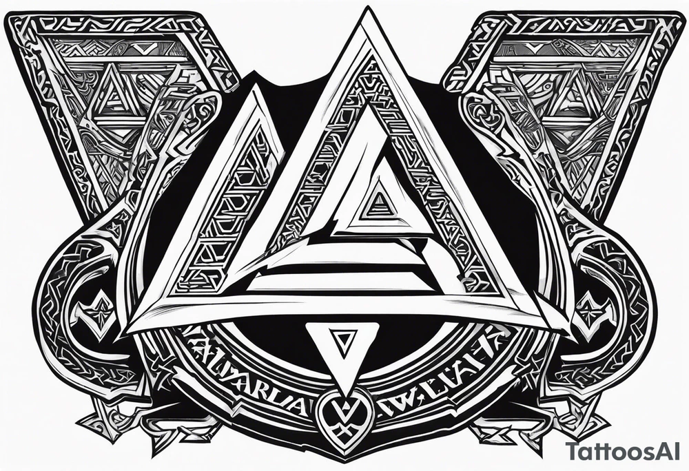 Valhalla shield sword valknut tattoo idea