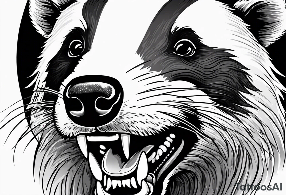 badger with mouth open with Dr Pepper can tattoo idea badger with mouth open with Dr Pepper can tattoo idea