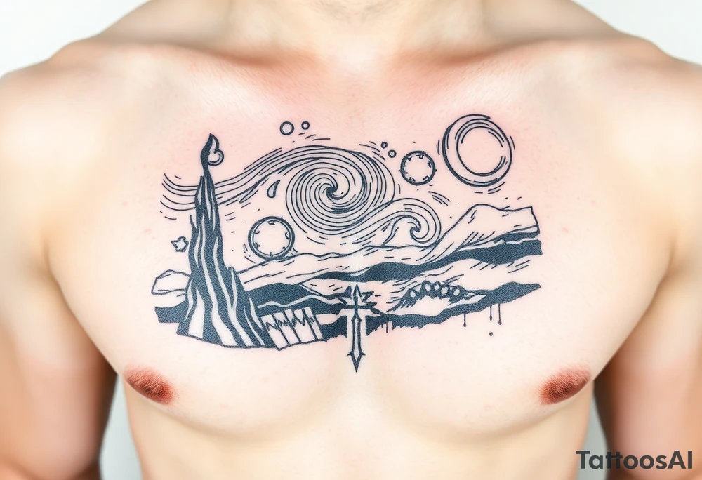 Starry night tattoo idea
