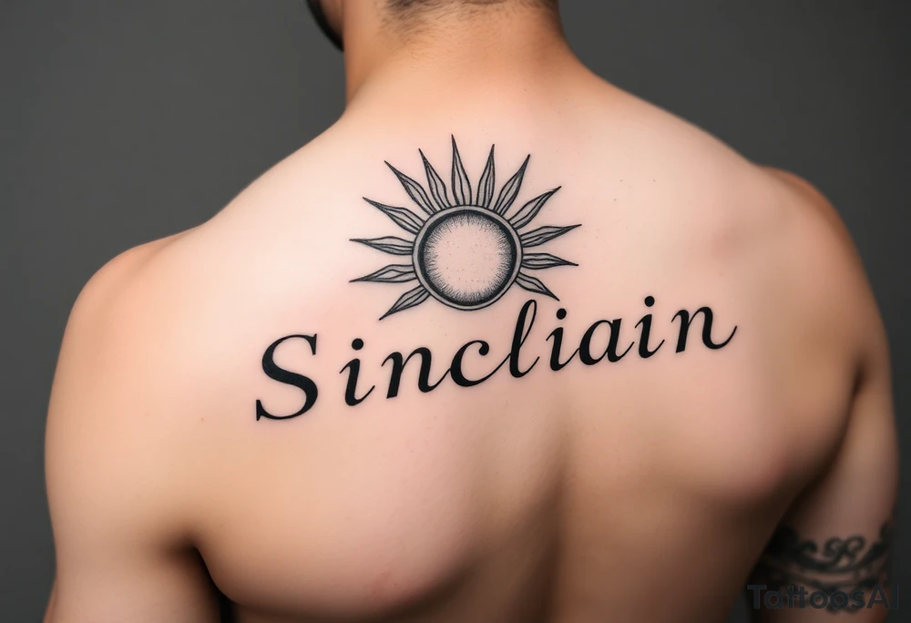 The word Sinclair and incorporate a sun at the beginning tattoo idea