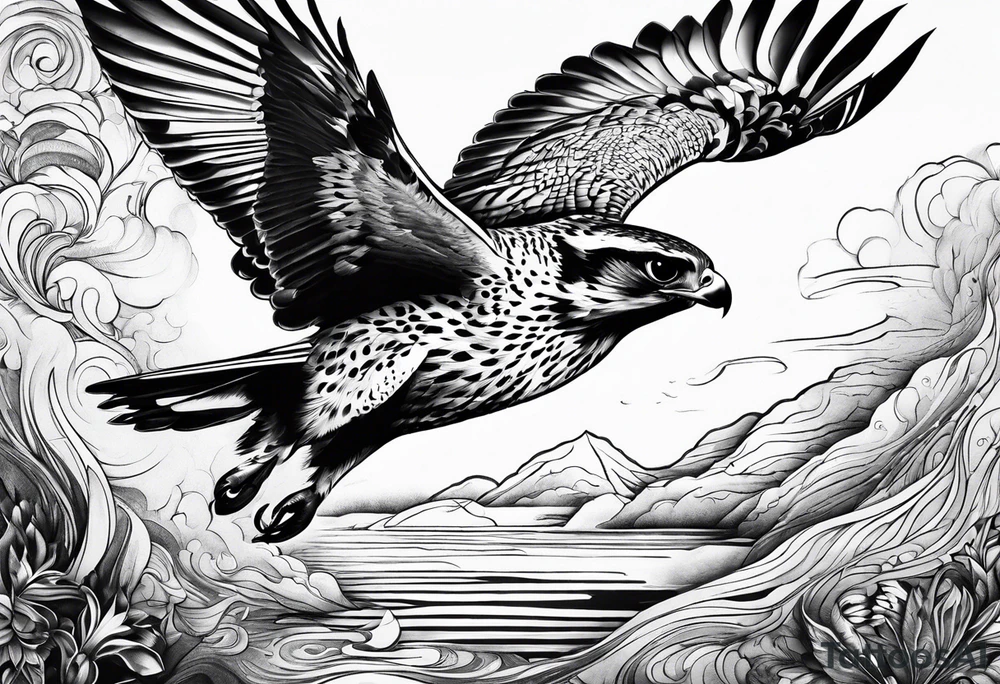 Falcon diving tattoo idea
