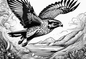 Falcon diving tattoo idea
