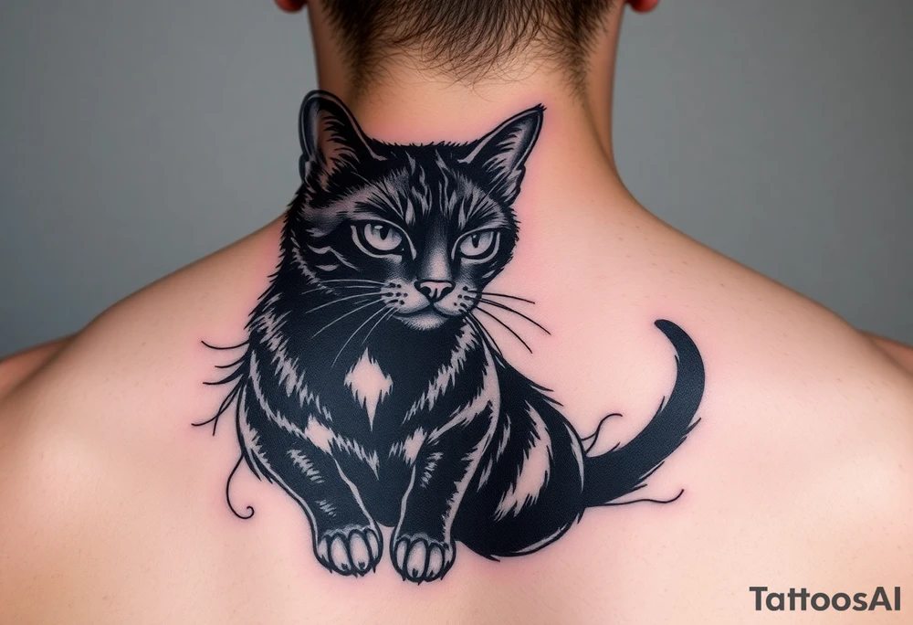 black cat tattoo idea