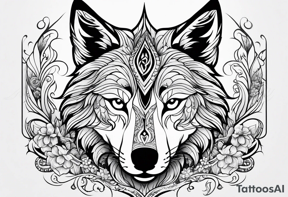 strength, pisces, small, nuanced, wolf, cute tattoo idea