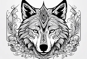 strength, pisces, small, nuanced, wolf, cute tattoo idea