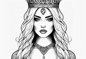 juliette with crown and hearts tattoo idea