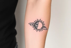 clouds sun and moon tattoo idea