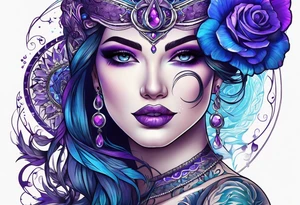 Blue and purple tattoo idea