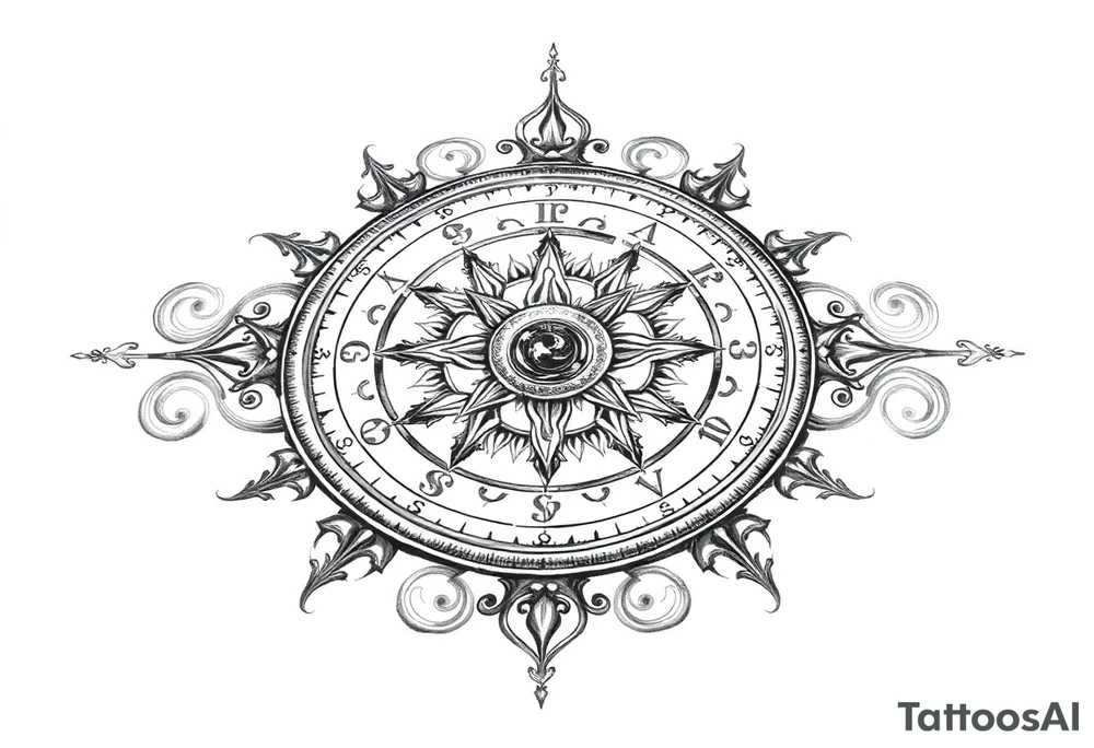 Sundial on the ground tattoo idea