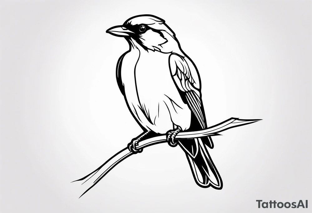 pássaro corvo pousando tattoo idea